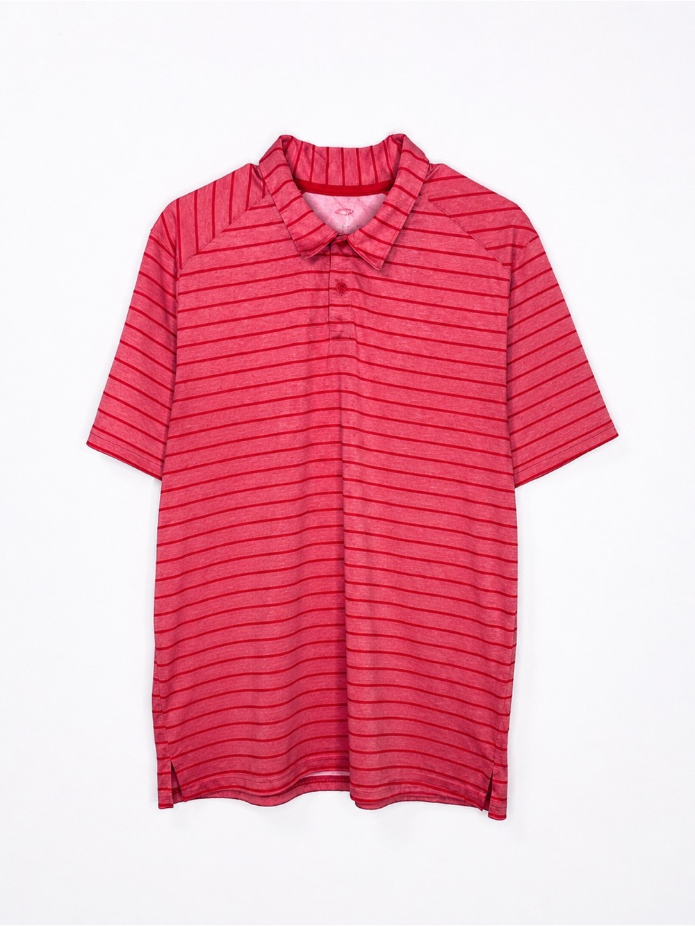 Oakley Men’s Performance Striped Golf Polo Shirt Red Pink Moisture Wicking Size